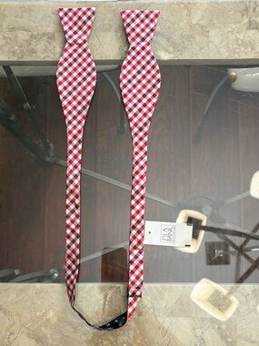 Jos A Bank Red Bow Tie Set Silk Adjustable One Size Formal